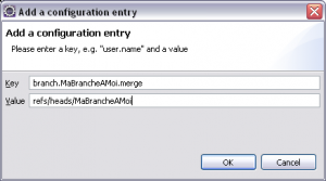 Ajouter une valeur de configuration à Git dans Eclipse
